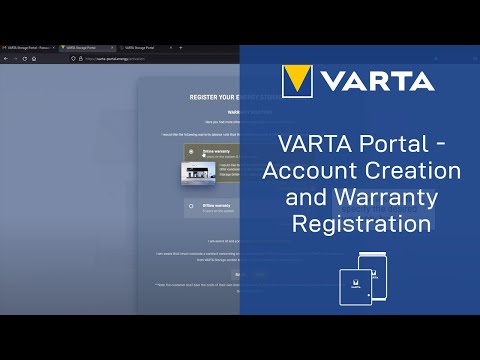 VARTA Portal - Account Creation & Warranty Registration
