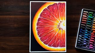 How To Draw Red Orange Slice | Soft Pastel Drawing For Beginners