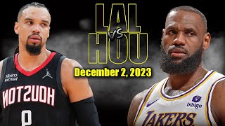 Los Angeles Lakers vs Houston Rockets Full Game Highlights - December 3, 2023 | 2023-24 NBA Season