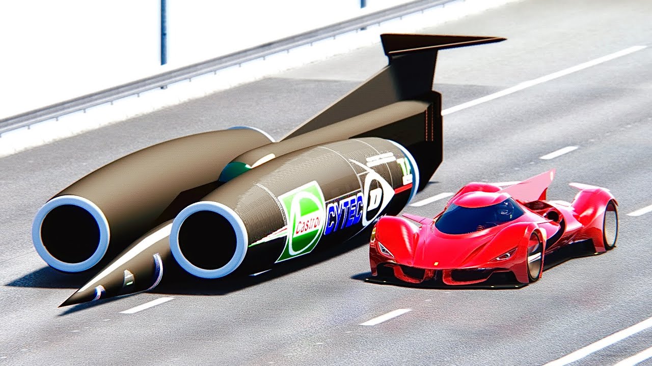 Ferrari Piero 2025 Concept vs SSC Thrust at Drag Race 20 KM - YouTube