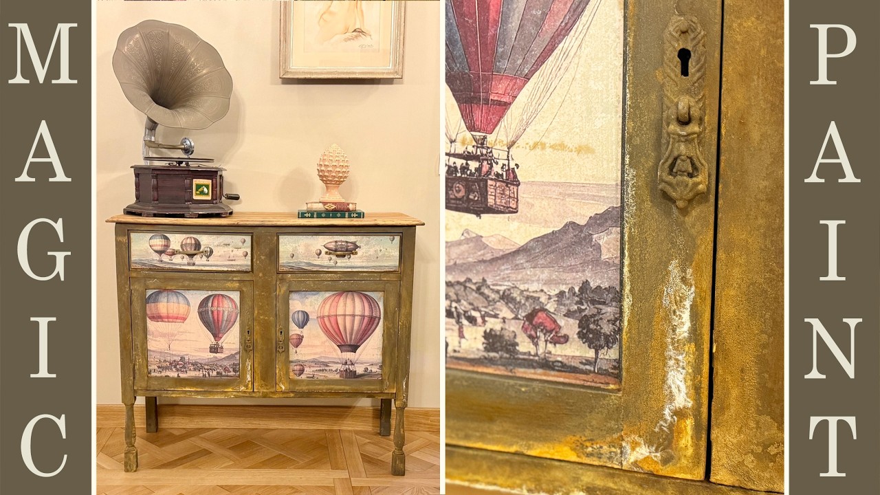 Шкаф с настоящей ржавчиной и декупажем в индустриальном стиле #chalkpaint #DIY #ElisaMP