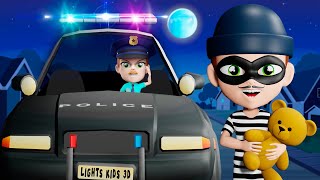 Wheels on the Police Car | Kids Songs and Nursery Rhymes by Lights Kids 3D