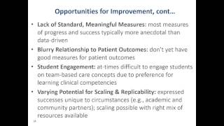 Interprofessional Primary Care Training: Seven Champion Programs