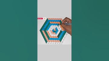 Geometric 3D Hexagon Design On Paper👌 #viralshorts #drawing #shorts #adhrikcreations6090