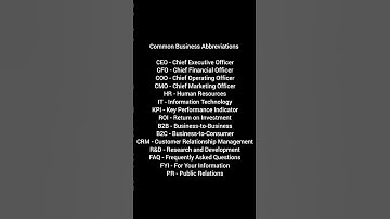 Common Business Abbreviations