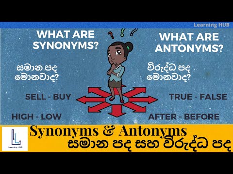 Synonyms and Antonyms in English!  සමාන පද සහ විරුද්ධ පද!