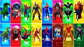 MARVEL MEGAMIX🔴SPIDER MAN🔵HULK🟢VENOM🟡THOR 🔮🎵TILES HOP EDM RUSH 🔮🎵