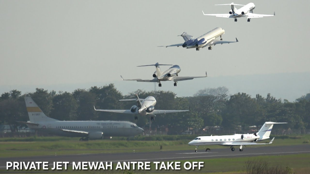 Puluhan Private Jet Mewah Antre Landing & Take Off di Bandara Adi Soemarmo Solo, Tunggu RI 01