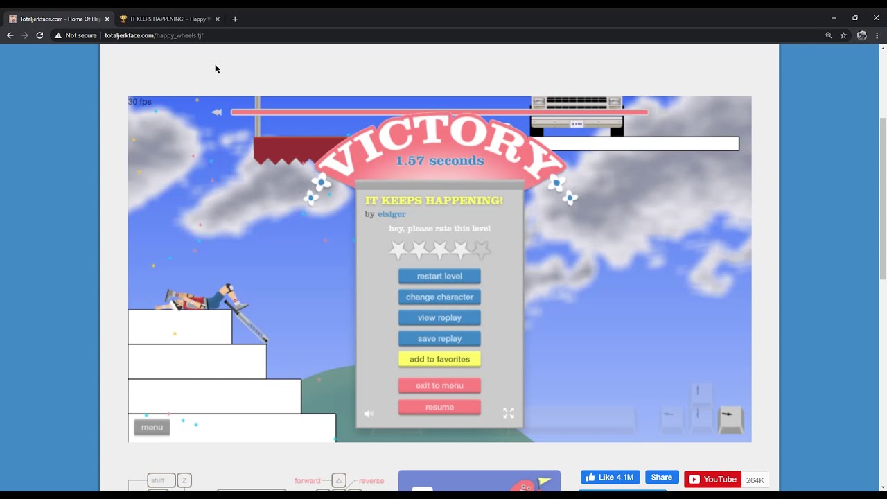 Happy wheels record(JS edition) - YouTube