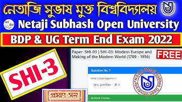 Nsou Bdp Shi 3 Final Exam 2022 | Nsou Bdp Term End Exam Shi 3 Answer 2022 | Shi3 Mcq Final Exam 2022