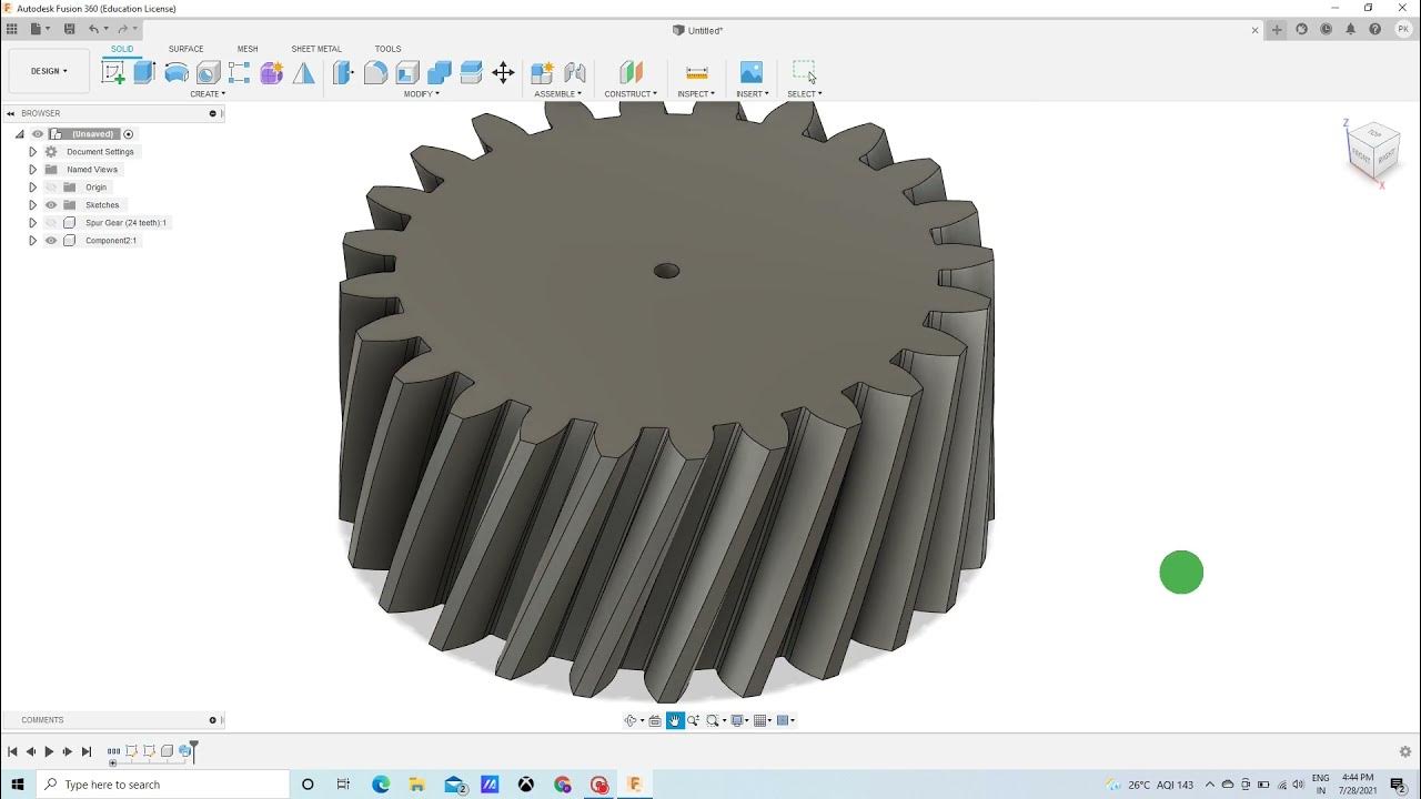 Helical gear in Fusion 360 under 2 minutes. YouTube