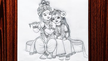 Janmashtami special Radha Krishna drawing | How to draw lord radha and krishna | Pencil Sketch