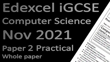 Edexcel iGCSE Computer Science November 2021 Paper 2