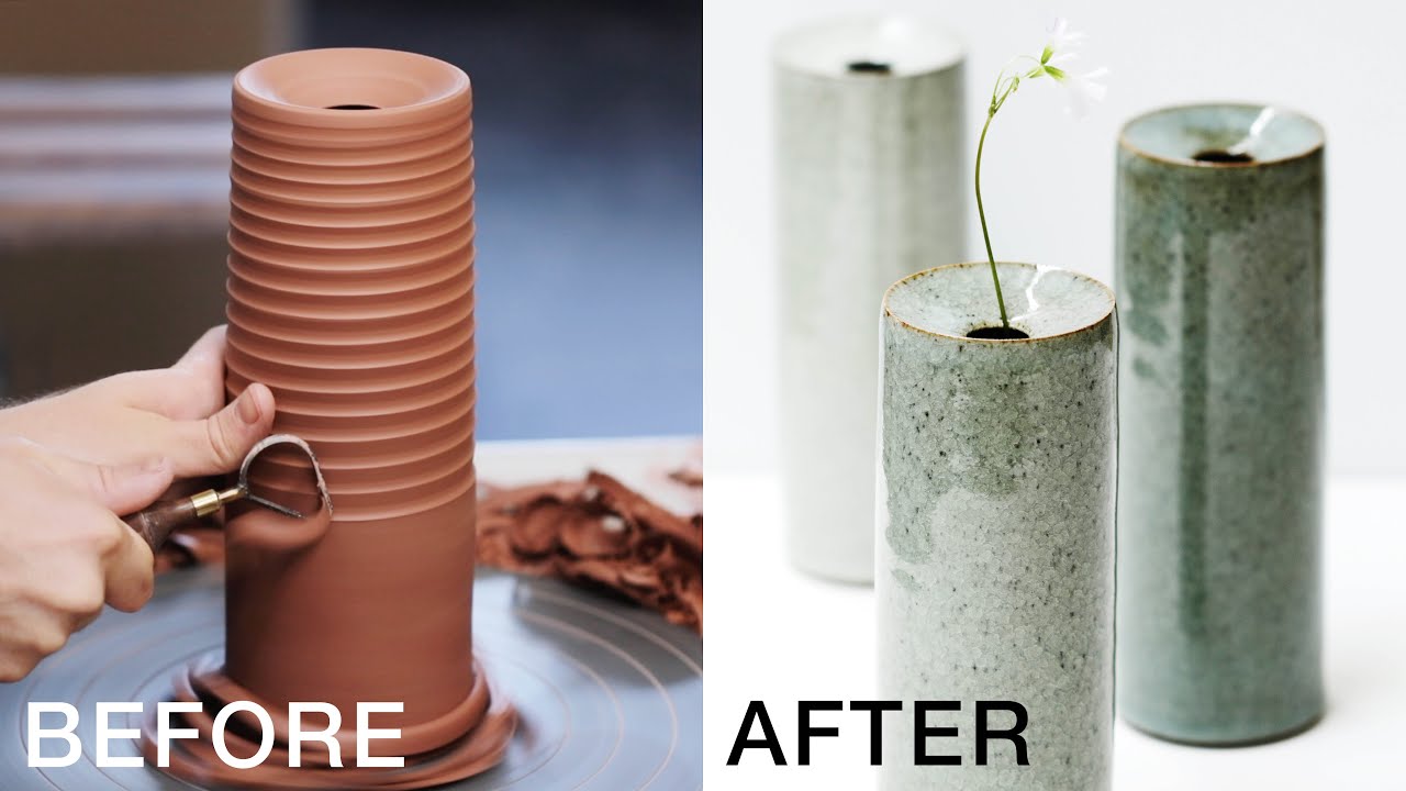 Making Tall Pottery Vases from Beginning to End YouTube