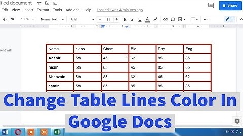 How To Change The Color Of Table Border Lines In Google Docs | Add Border line color in Google Docs