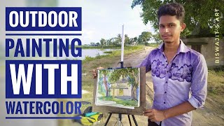 Outdoor Painting with Watercolor // plein air painting