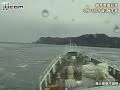 津波と引き波の中、懸命の操舵で湾口を抜ける巡視船「きたかみ」