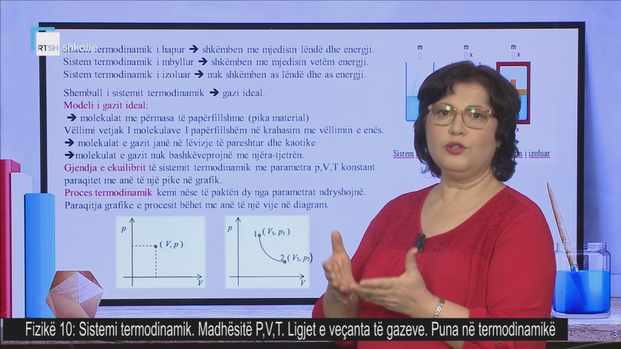 Fizikë 10 - Sistemi termodinamik. Madhësitë P,V,T. Ligjet e veçanta të gazeve.