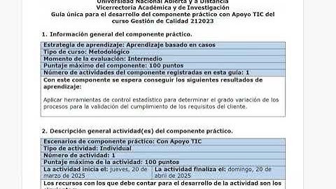 componente práctico con Apoyo TIC del curso Gestión de Calidad 212023