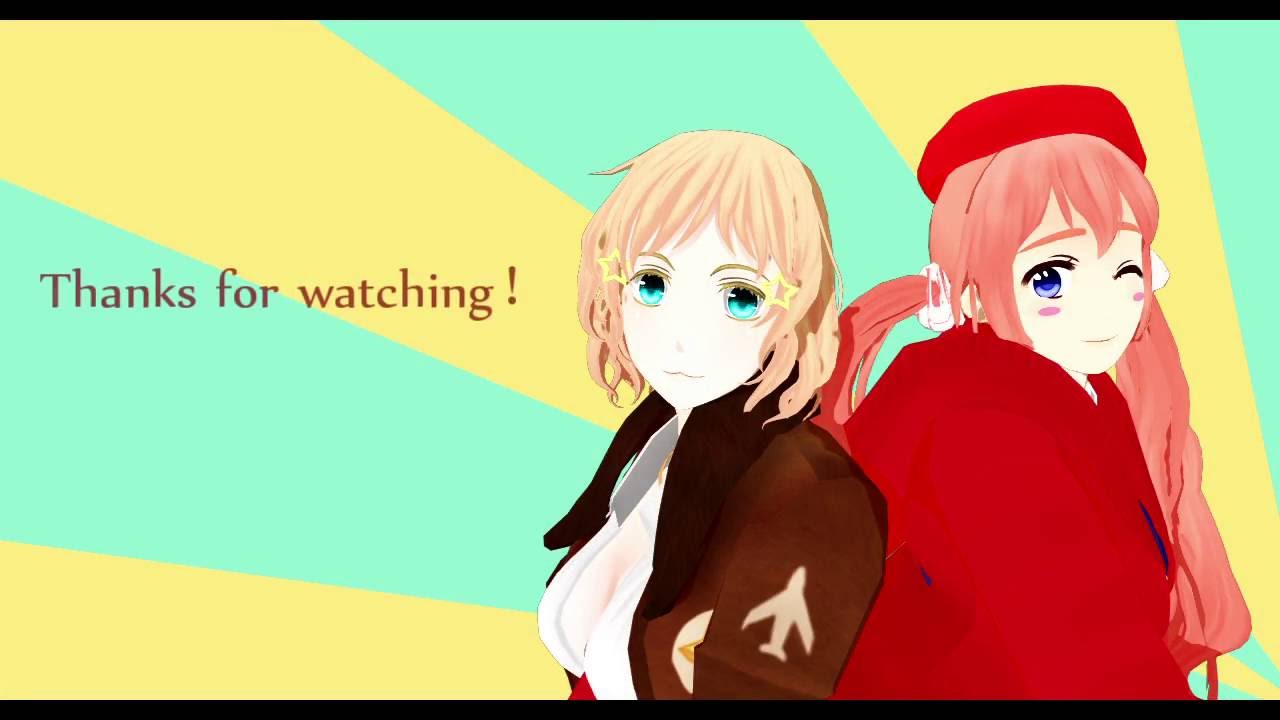 [APH/Hetalia MMD]Raspberry＊Monster[Nyotalia:Fem!America, Fem!Canada]