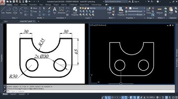 Vaduni | Học AutoCAD 1 phút - Bài tập lệnh tổng hợp 8 | #shorts