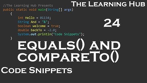 The equals() and compareTo() Methods | Code Snippets 24
