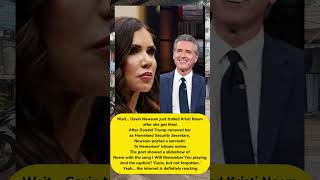 Gavin Newsom Trolls Kristi Noem After Trump Fires Her #short #gavinnewsom #kristinoem