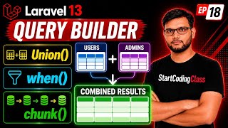 Laravel 13 Query Builder : Union(), when(), chunk() | EP 18