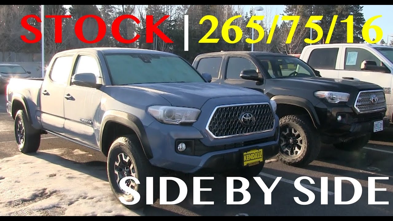 Stock Tacoma Vs 2 1 Lift 265 75 R16 Tires Youtube