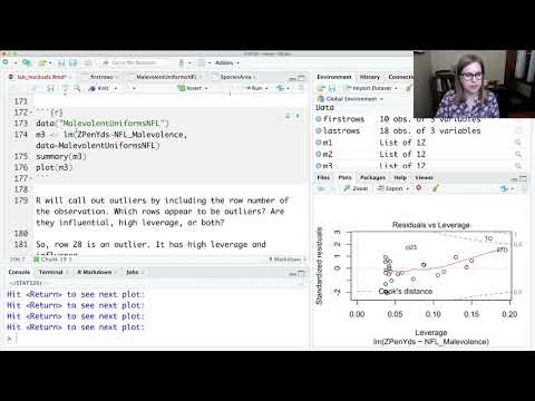 Checking for outliers in R (STAT 320, lab_residuals video 2 of 2)