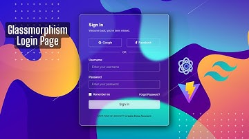 Glassmorphism Login Form using React, Vite & Tailwind CSS