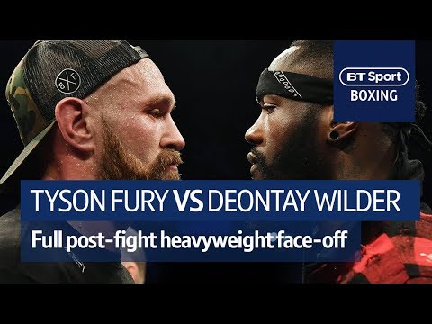 IT'S ON! Tyson Fury and Deontay Wilder FULL post-fight confrontation at Windsor Park