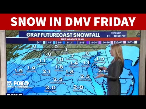 برف صبح جمعه در منطقه دی سی برخی مدارس فردا تعطیل شدند فاکس ۵ دی سی