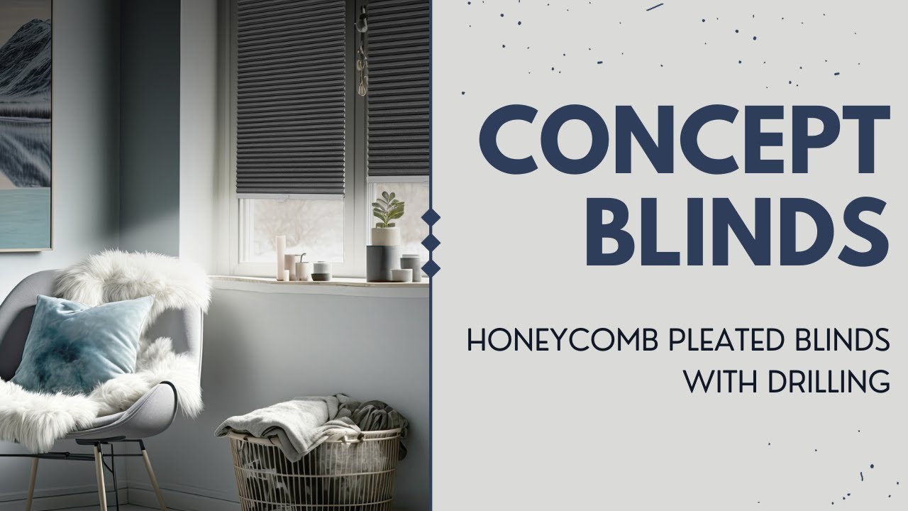 Concept Blinds Custom Pleated Blind With Drilling ? Premium Collection 18 Fabric Colours ? Width 30-129 Cm, Height 50-149 Cm ? Quick And Easy Assembly On