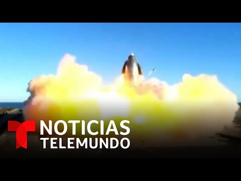 Un cohete de SpaceX sin tripulación explota durante una prueba de aterrizaje | Noticias Telemundo