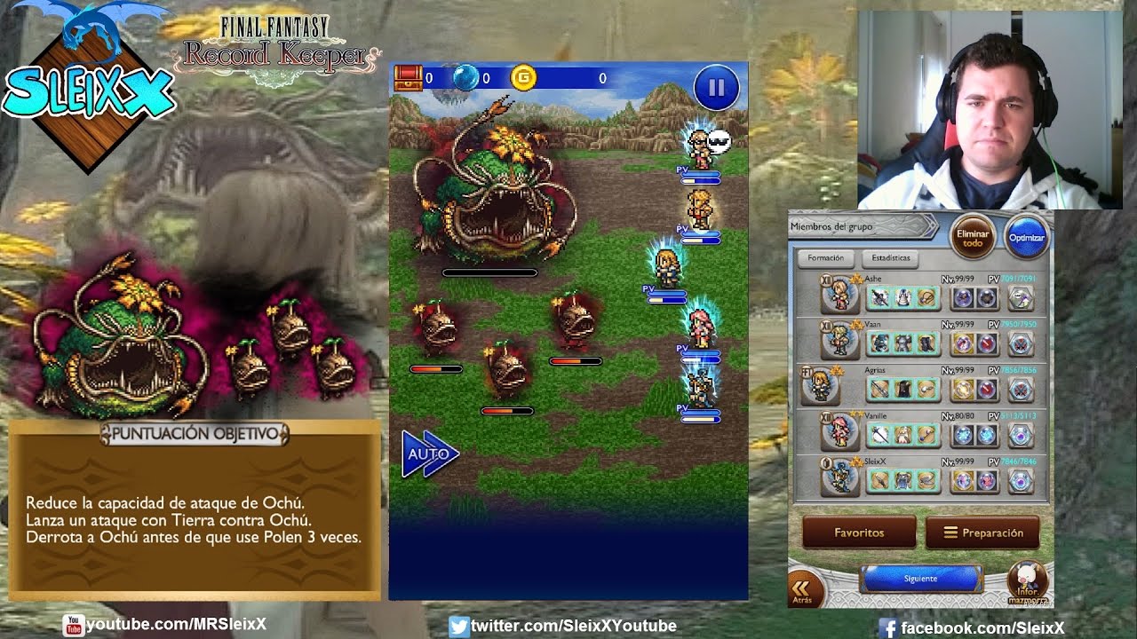 FFRK Los guardianes de los cuatro cristales - Ochú y 3 Microchús - YouTube