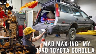 Mad Max 1990 Toyota Corolla - I Turned my Beloved $600 Car into a Truck