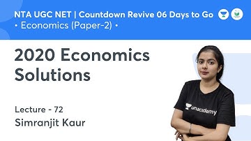 2020 Economics solutions  | Economics | NTA UGC NET JRF 2021 | by Simranjit Kaur