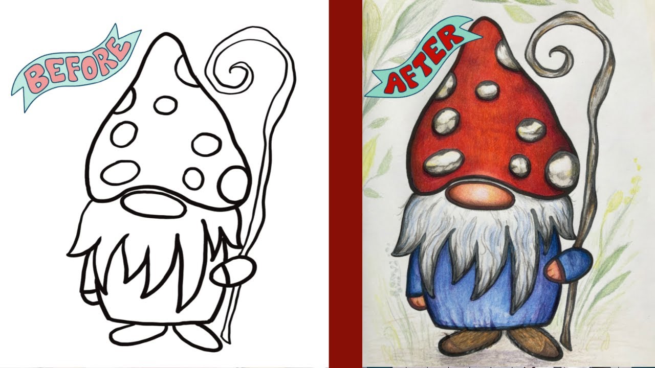 How to Color a Simple Gnome SUPER LONG + Giveaway