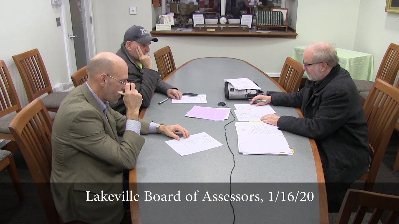 Lakeville Board of Assessors, 1/16/20 YouTube