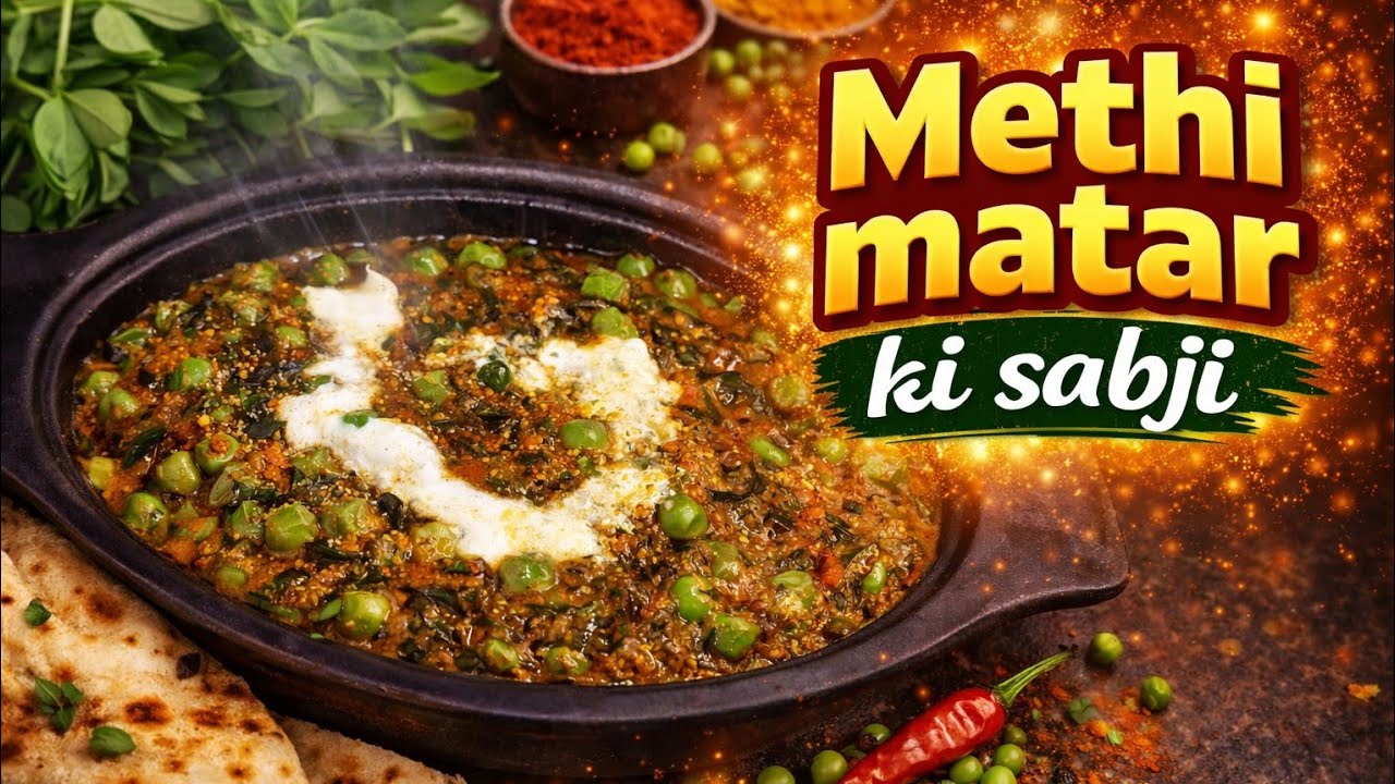 😋 दही का तड़का, मेथी मटर की लाजवाब सब्ज़ीMethiMatar