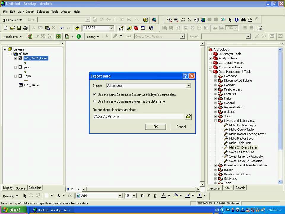 ArcGIS -17- Create a Pointmap with data GPS (UTM Coordinate) - YouTube