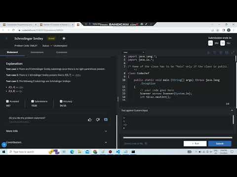 Schrodinger Smiley | Codechef | Starters 97 | Solution Code In Comment.