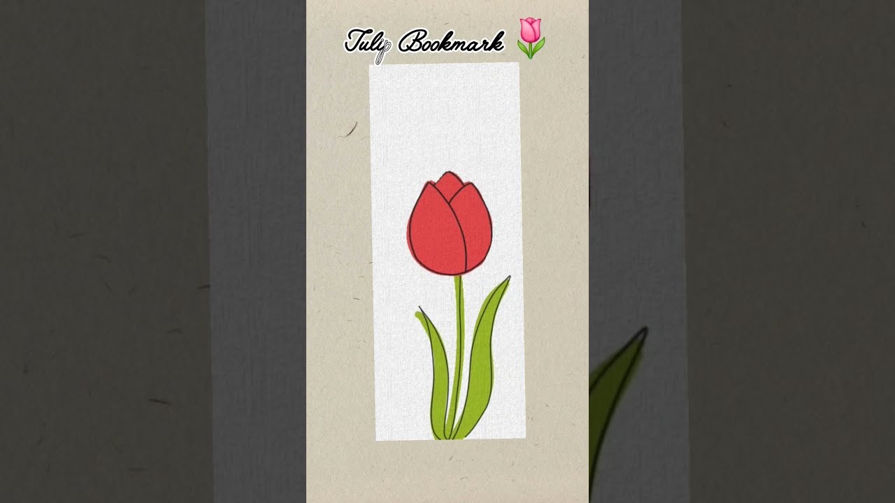 DIY Tulip Bookmark Shorts Painting Flower Diy Digitalart 