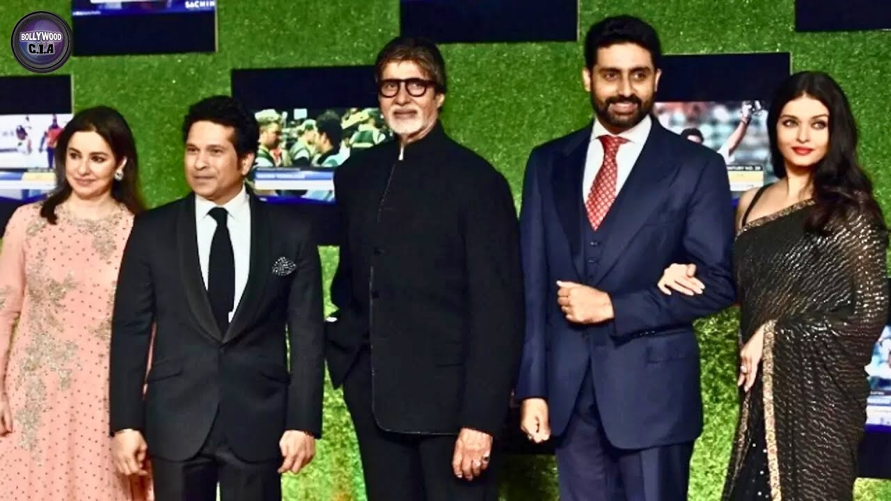 Amitabh Bachchan, Abhishek & Aishwarya Rai attends Sachin's film Premiere