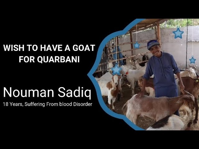 Nouman, an 18-year-old cancer patient, had a wish to have a brown goat for the upcoming Quarbani.