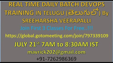 (తెలుగులో) New DevOps Training JULY 21st 7AM to 8:30AM SHELL-TERRAFORM-DOCKER-JENKINS -AZURE DEVOPS
