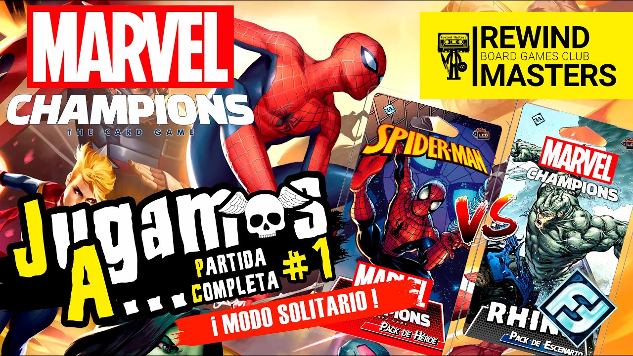 Específico Reflexión Canoa Jugamos a - MARVEL CHAMPIONS: EL JUEGO DE CARTAS (Solitario) #1 | SPIDERMAN  vs RINO - YouTube