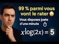 Math Olympiad |Comment résoudre x^log(2x) = 5 (logarithme décimal) en 1 min ?