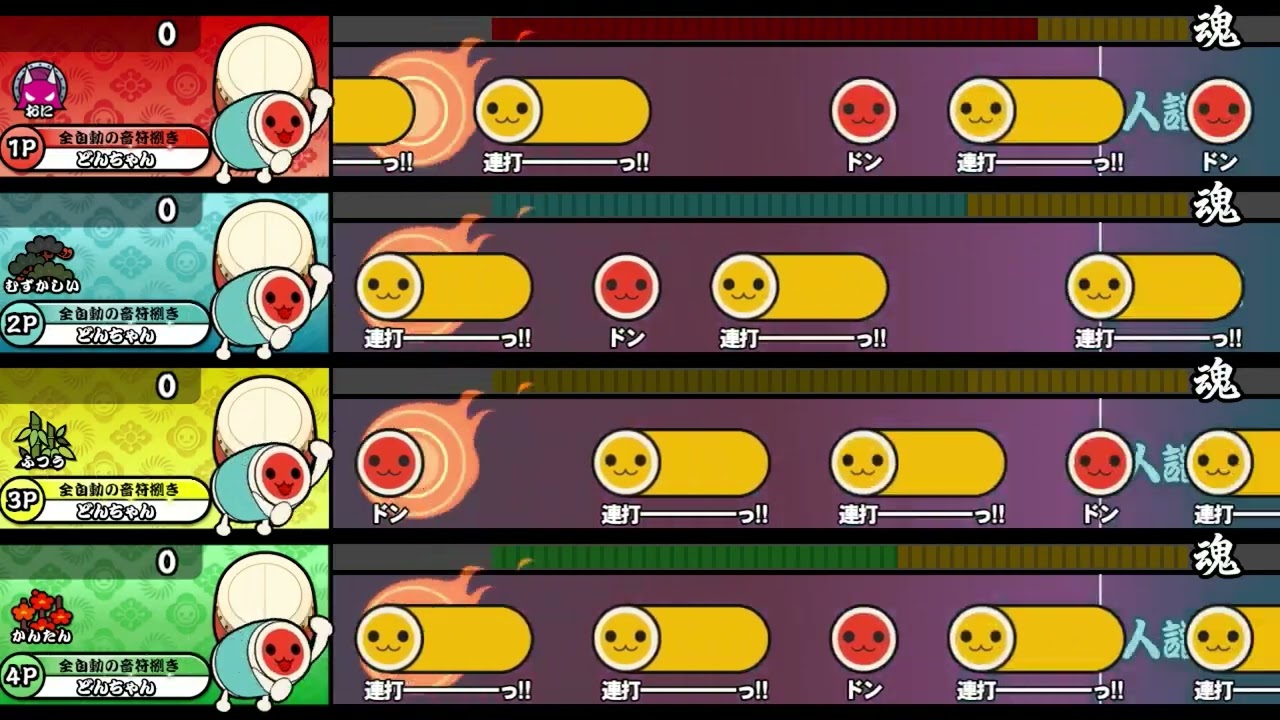 OpenTaiko】十露盤2000 (玄人譜面)【全難易度同時再生】 - YouTube